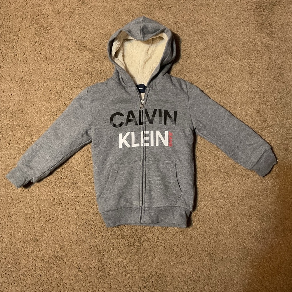 Calvin Klein Gray Zip-Up Hoodie Sweatshirt
